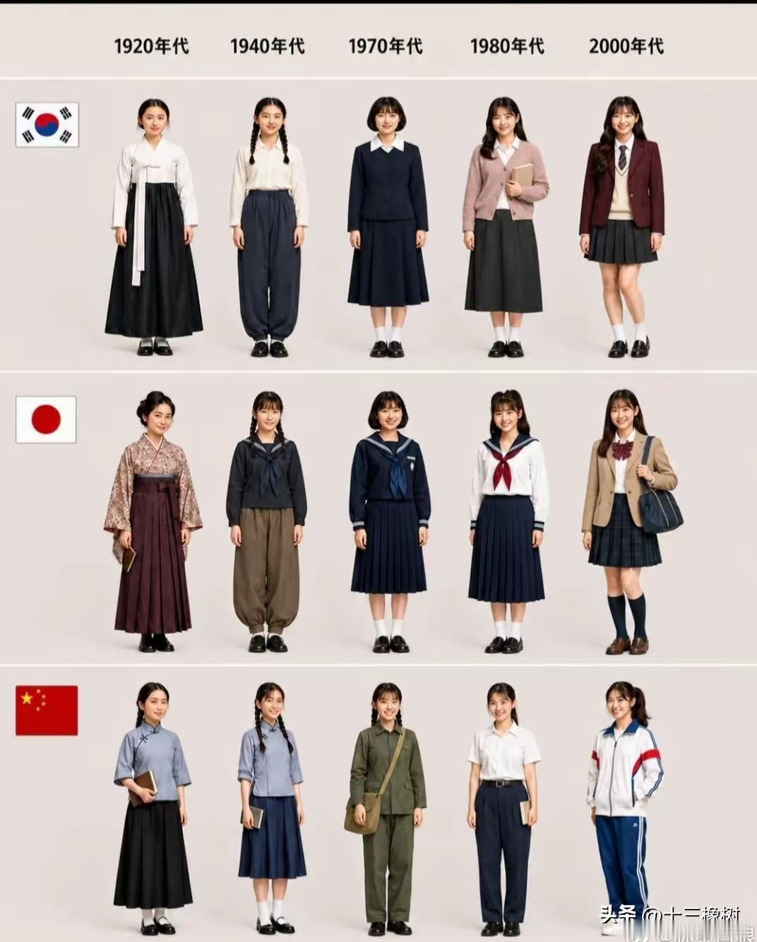 东亚三国韩日中女生校服变迁…
