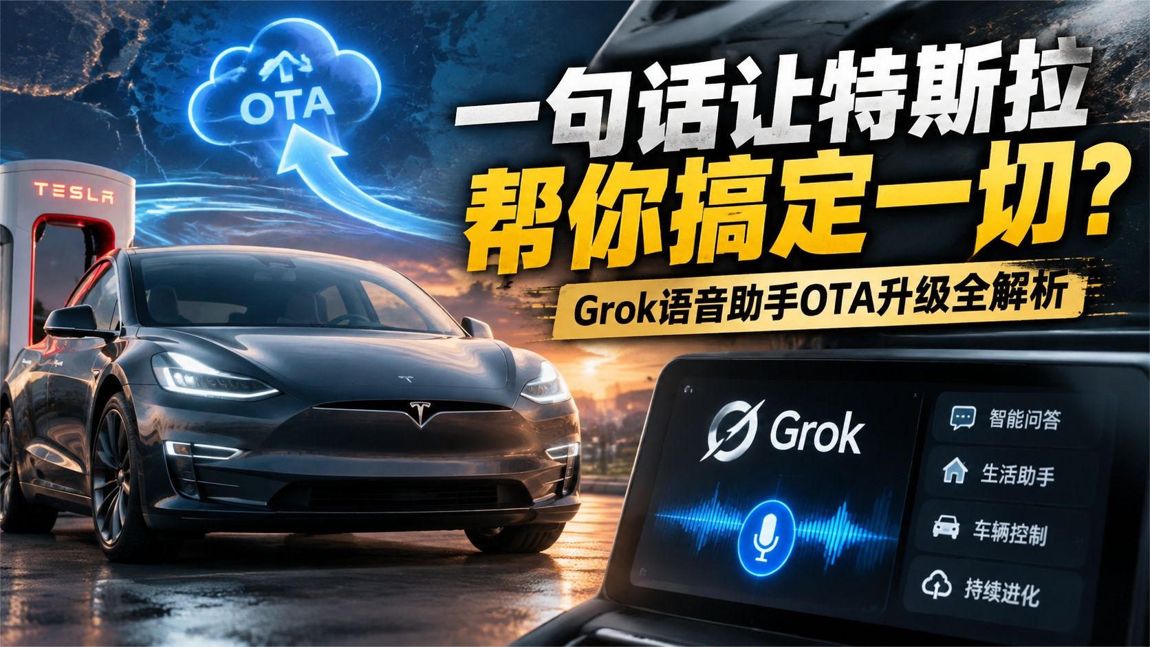 一句话让特斯拉帮你搞定一切？Grok语音助手OTA升级全解析