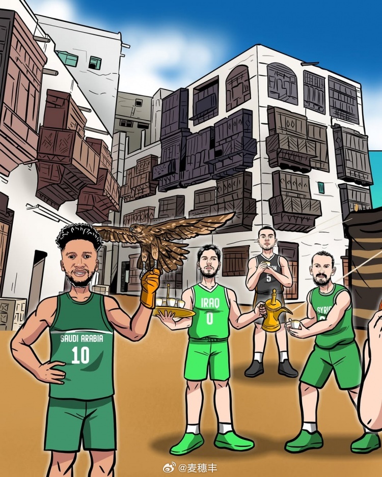 FIBA官方更新男篮亚洲杯 16强的漫画，胡金秋成为该漫画中的中国男篮代表人物。
