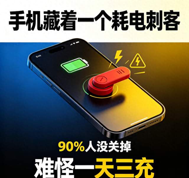 手机藏着一个“耗电刺客”开关，90%人没关掉，难怪一天三充