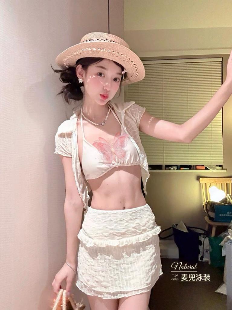 仙女范泳衣👙甜美气质高颜值温泉泳装度假风泳装美女 泳装设计感 甜美连体泳衣 温