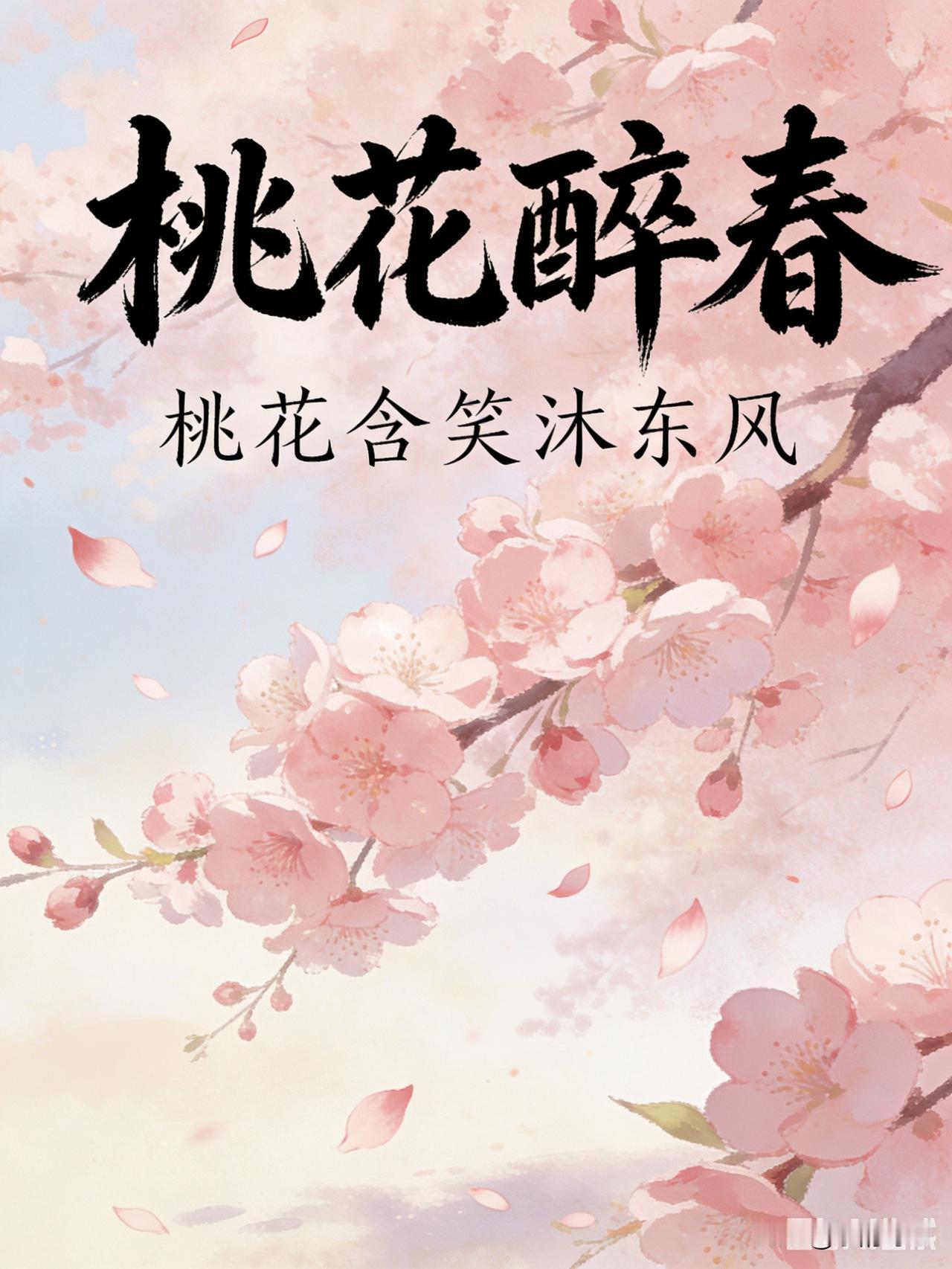 《桃花醉春》乐韵诗心原创诗词:
桃花含笑沐东风，
粉面含娇韵不同。
要做花间一过
