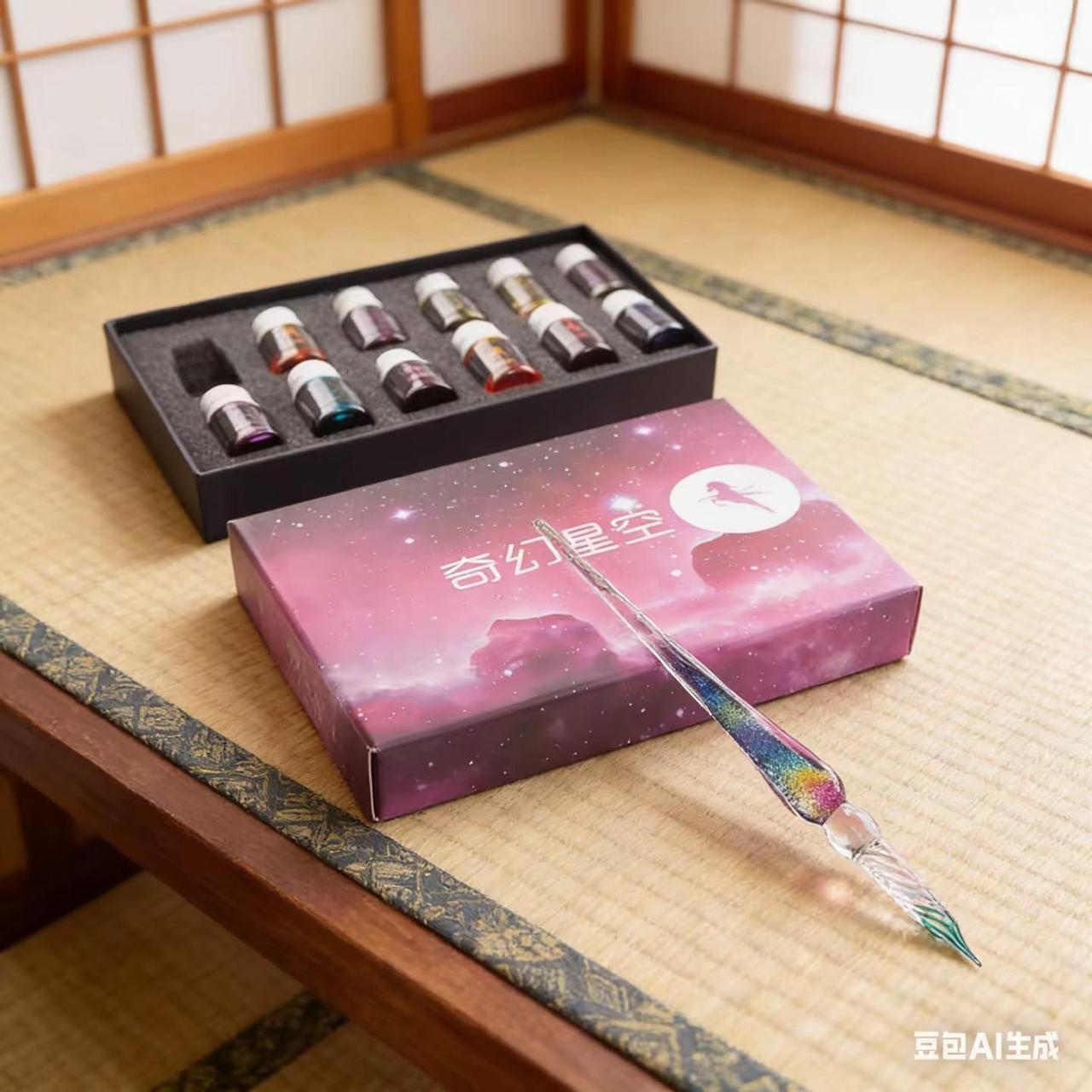蘸墨书写，每一笔都能清晰感受到墨水在玻璃上的流动，适合练字、手账、签名等场景，仪