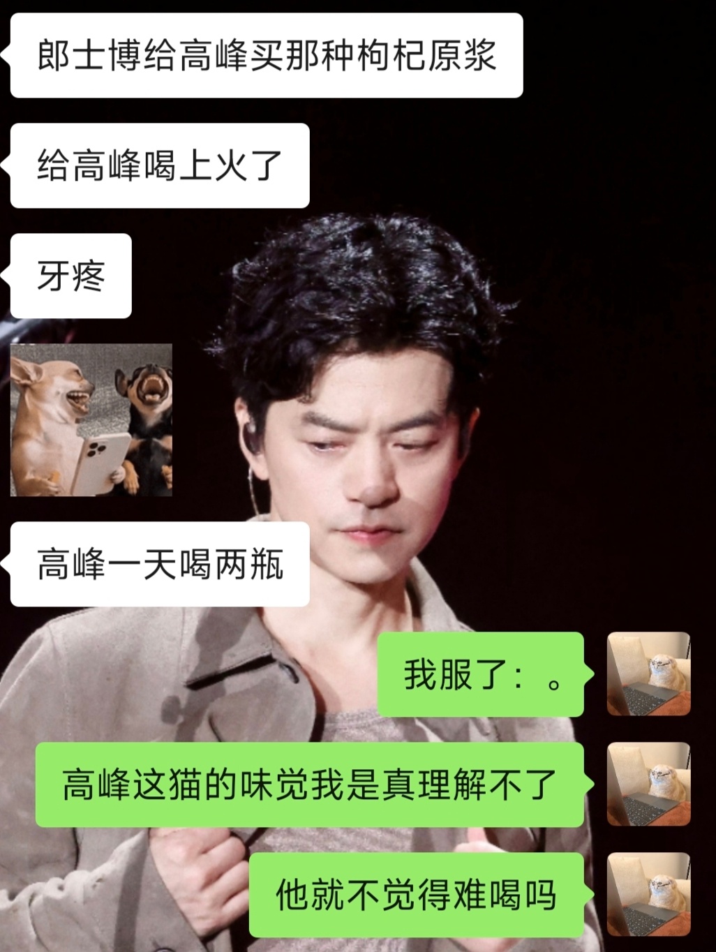 高峰这猫人到底啥味觉啊？枸杞原浆能一天两瓶味蕾还活着吗？！老大你别给你爹一下孝敬