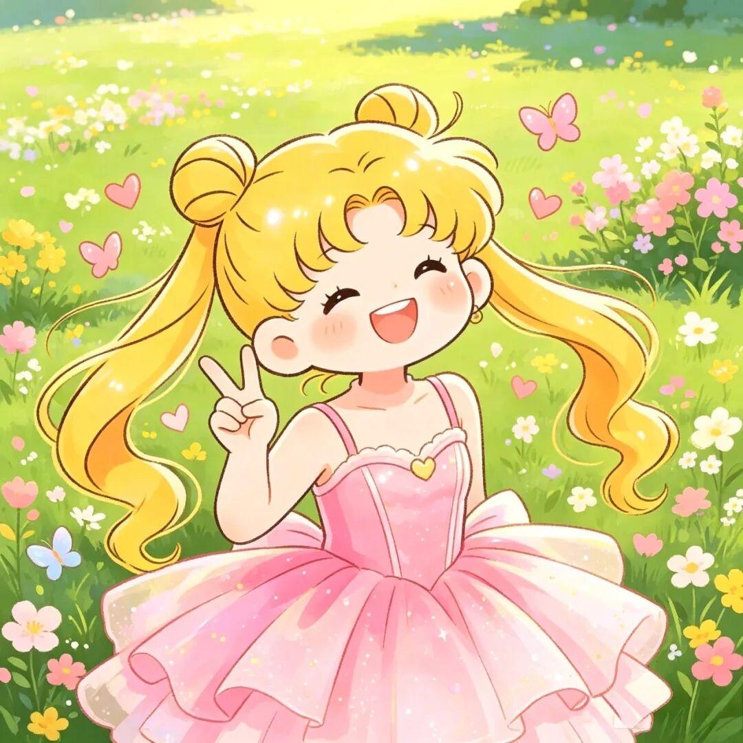 水冰月女生头像｜花海漫步，收集月野兔的全部可爱瞬间