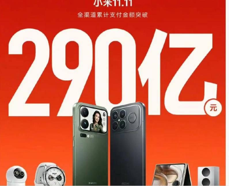 今年双11最大黑马居然是它小米直接狂揽290亿！这个数字真的惊到我了，难怪雷军凌