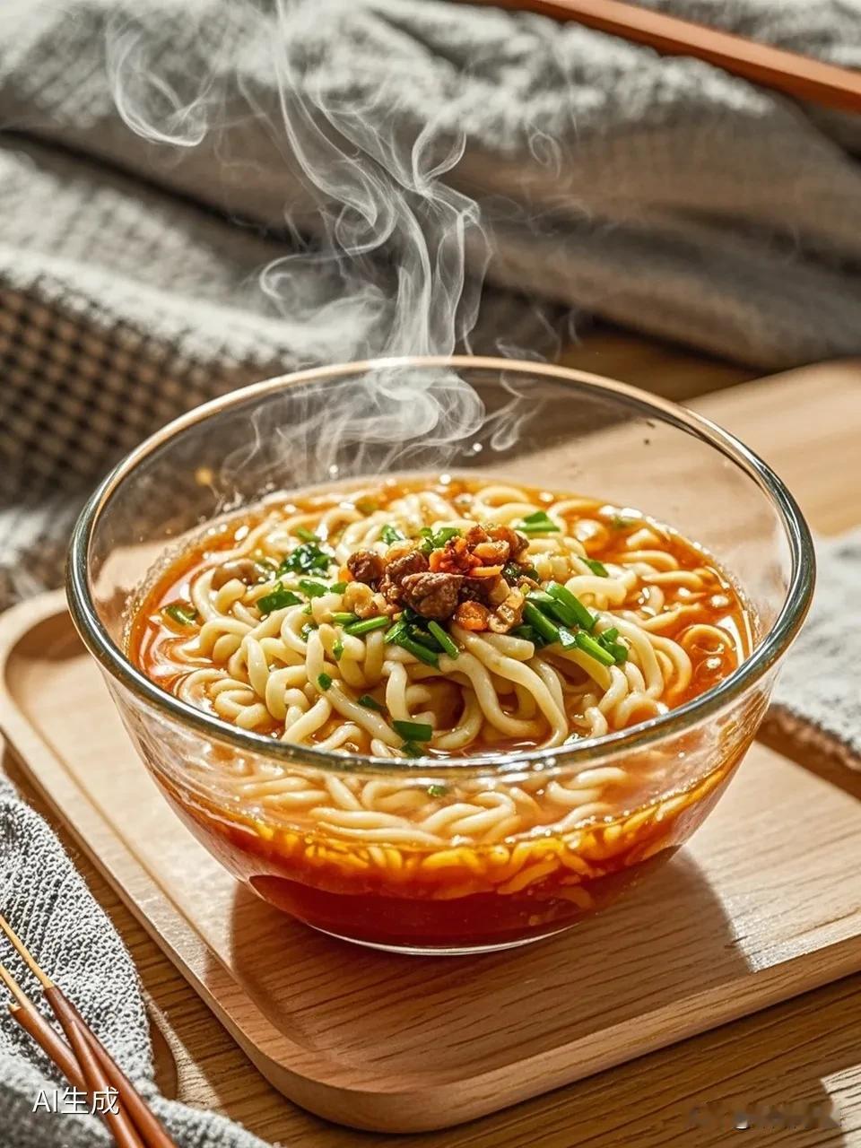 【成长】
小时候吃泡面怕爸妈知道，
长大后吃泡面怕爸妈知道。