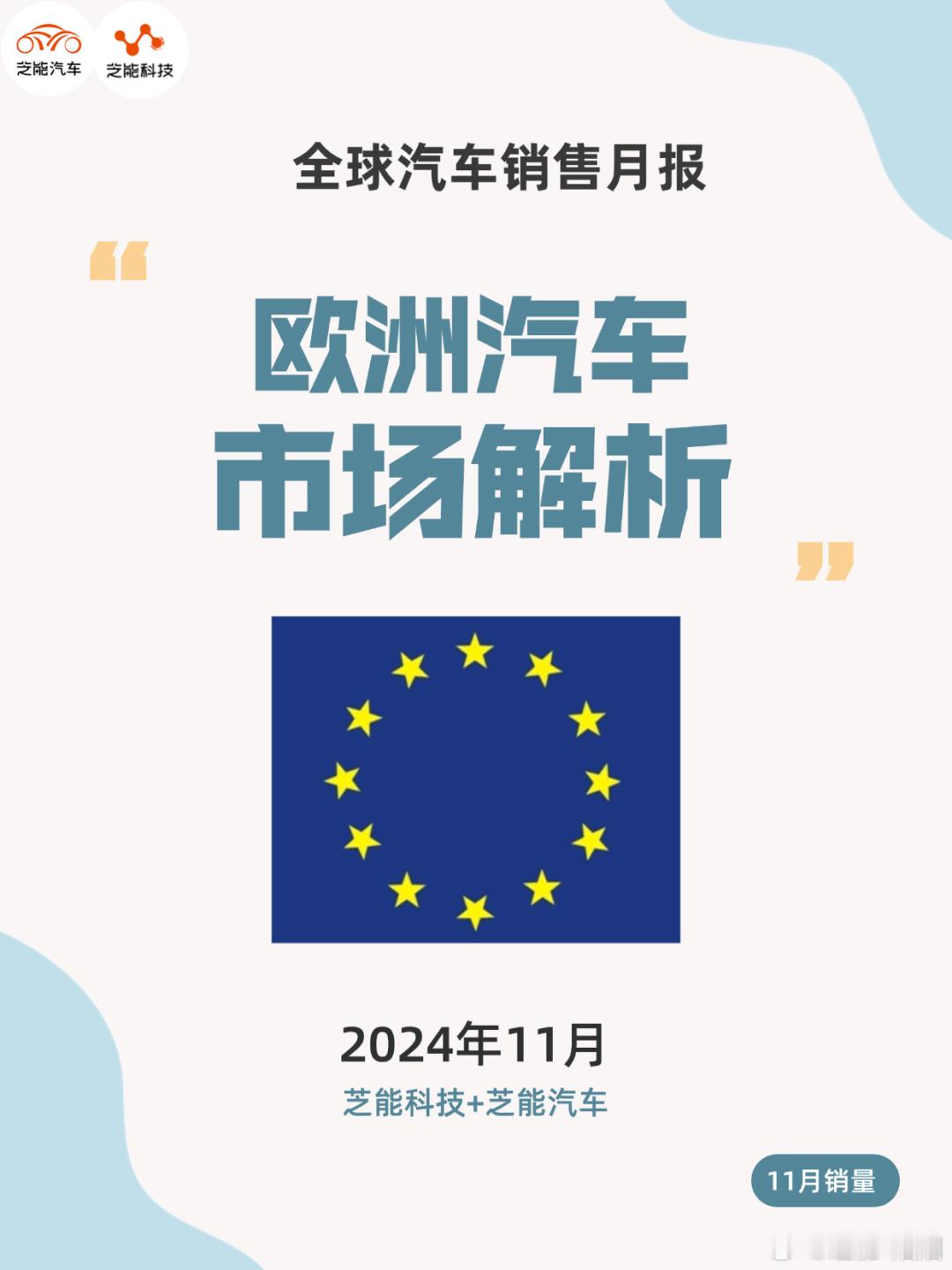 2024 年 11 月欧洲汽车市场整体下滑 1.9%，全年累计销量不及预期。核心