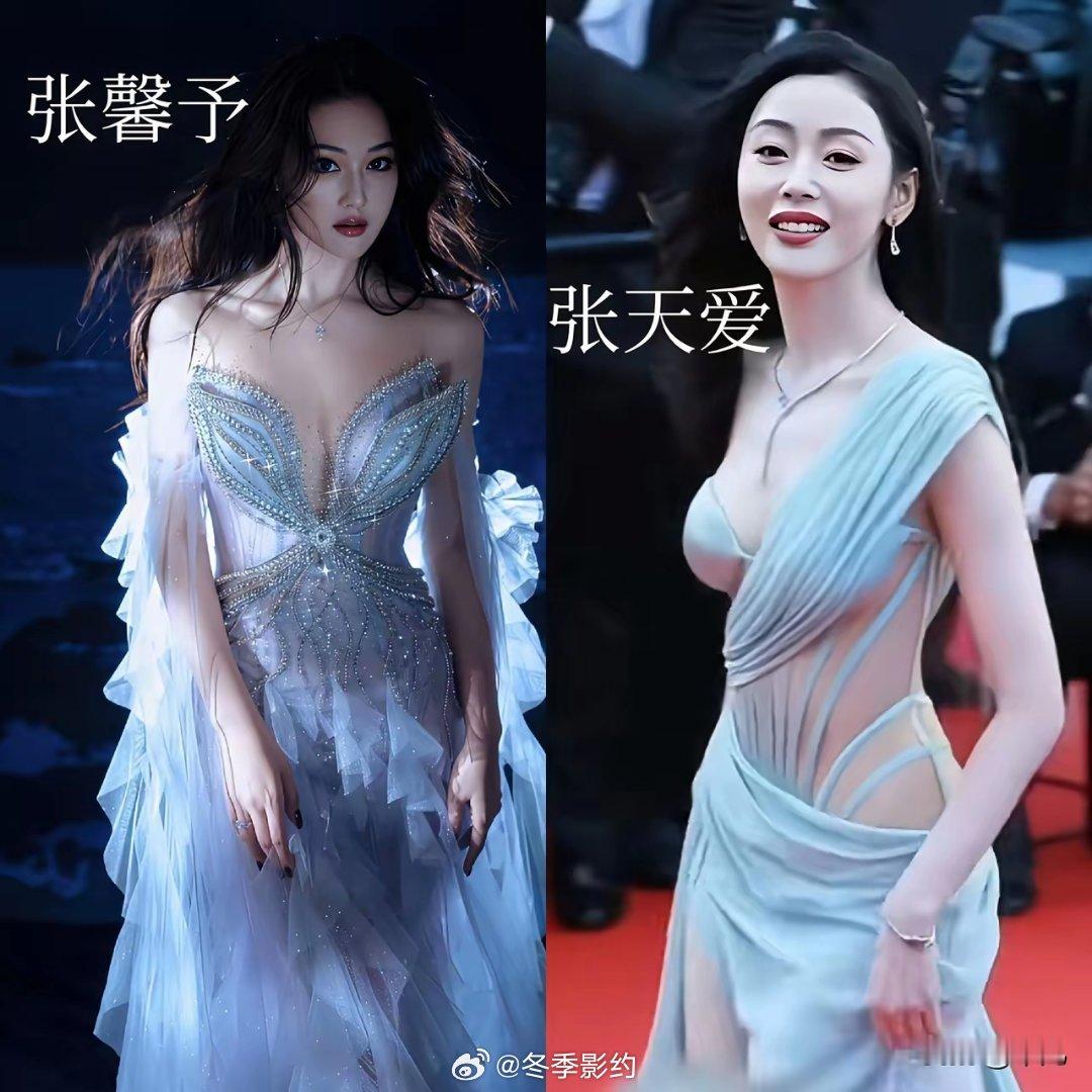 张馨予和张天爱身材大比拼，各有千秋！这两个大美人一样的姓，一样敢穿，一样火辣的身