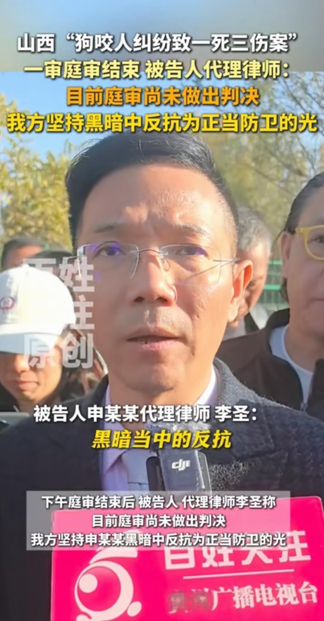 “黑暗中的光反抗，就是正当防卫的光”
我支持被告辩护律师的观点，支持被告是正当防