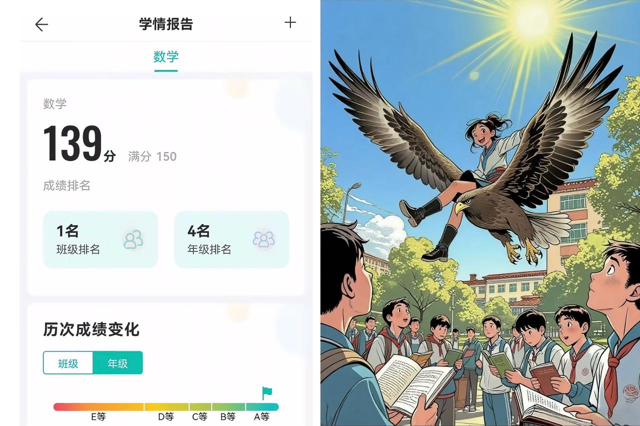 孩呀，你一门考139分，都胜不过她总分139分，她能上名校，毕业后还那么有出息的