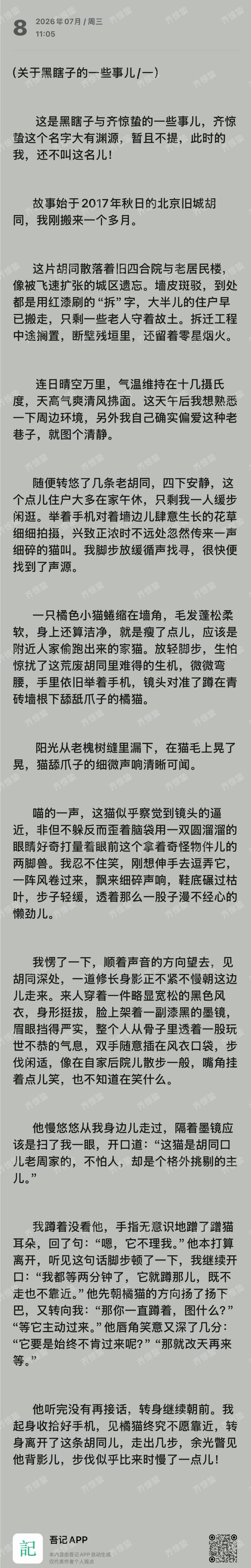 关于黑瞎子的一些事儿/一（其实我更愿意叫他黑眼镜）         这是黑瞎子与
