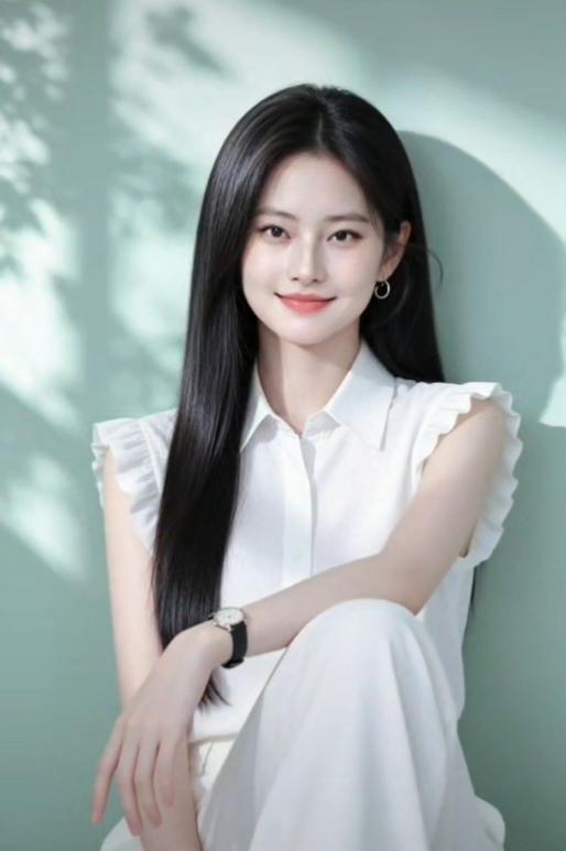 清新自然，白衣少女，阳光洒落，温暖时光。