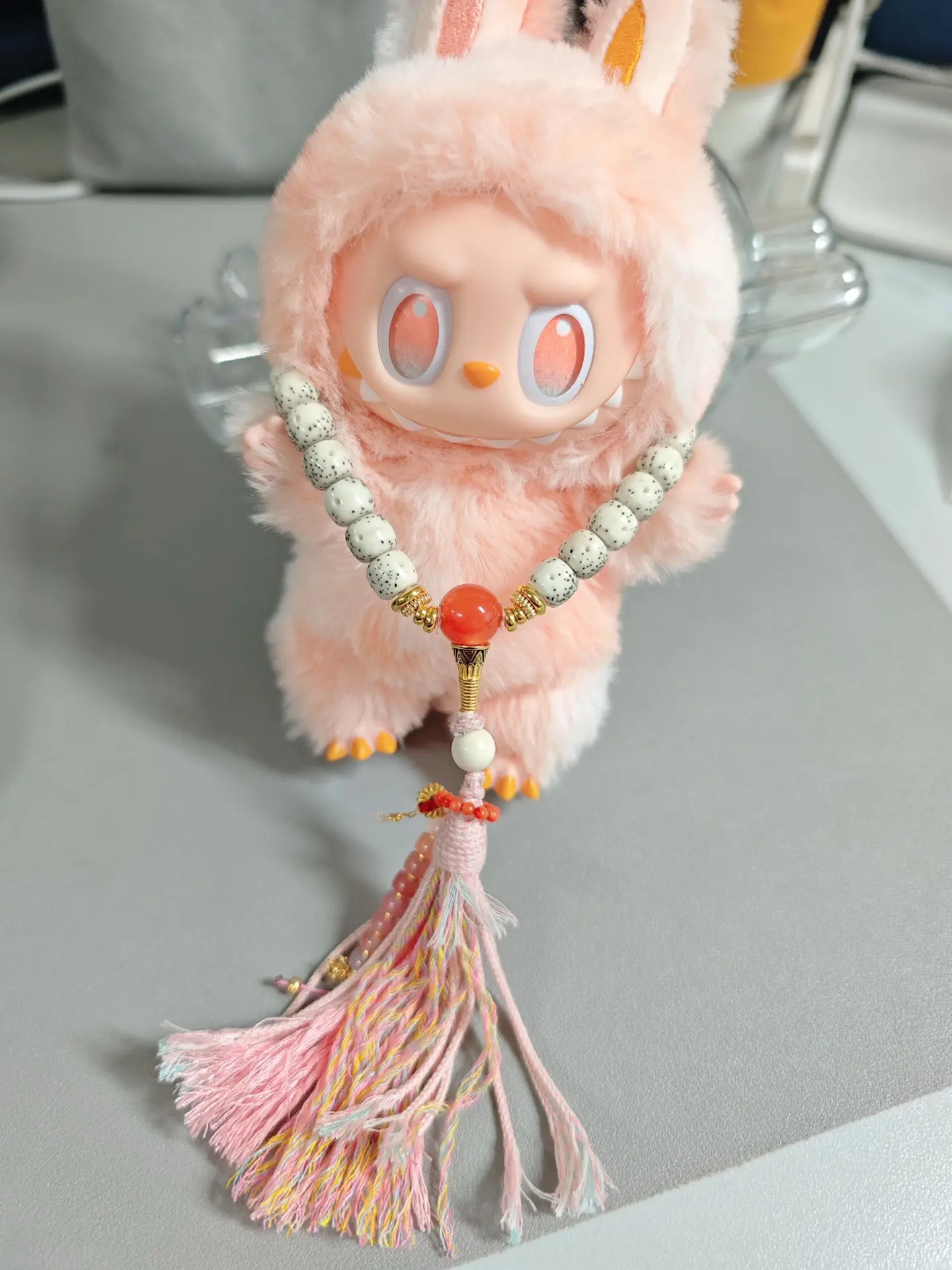 粉嘟嘟的星月。文玩女孩必备的粉嘟嘟星月菩提