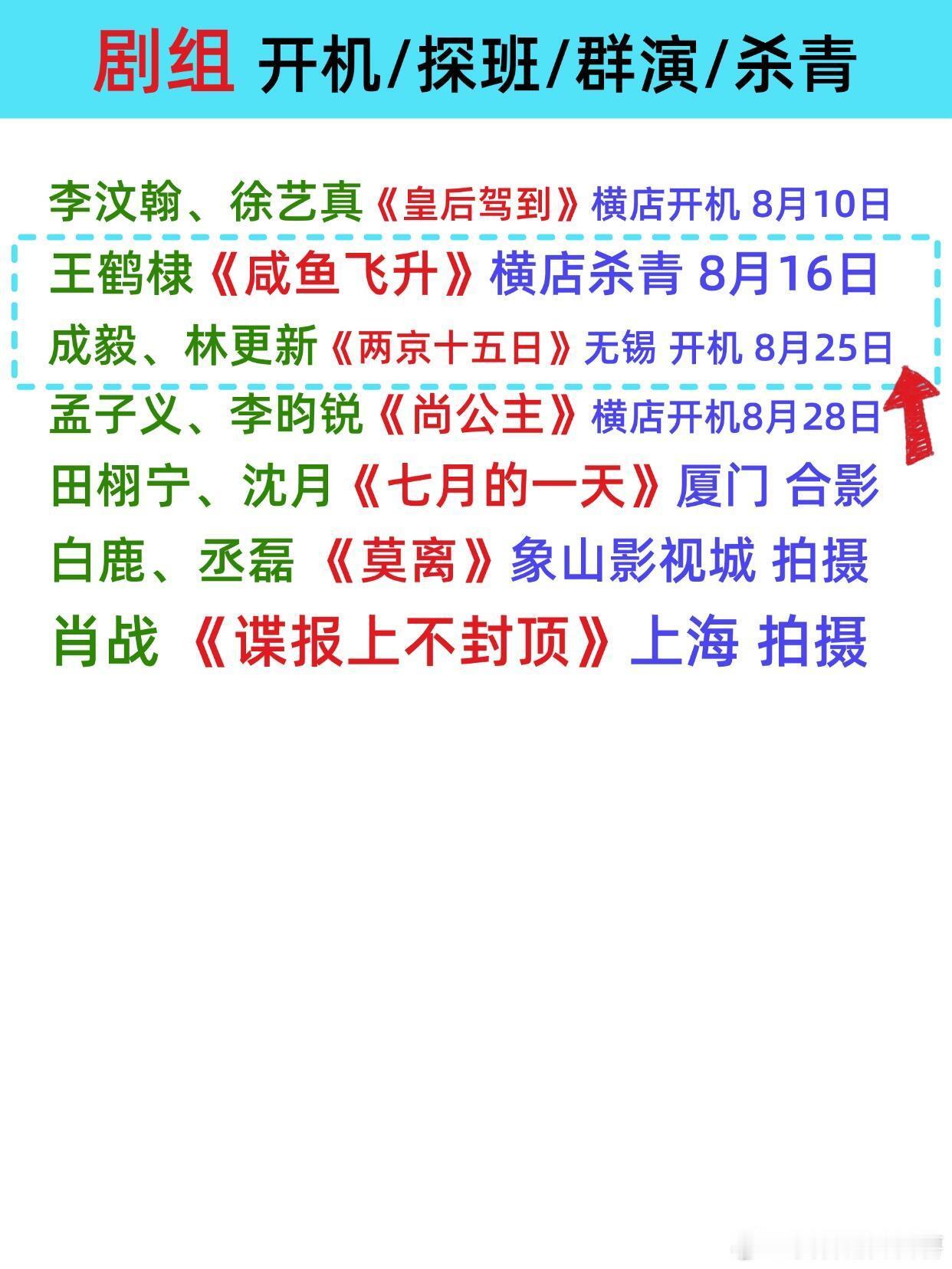 王鹤棣 🔥 《咸鱼飞升》横店杀青 8月16日剧组 开机/探班/群演/杀青 李汶
