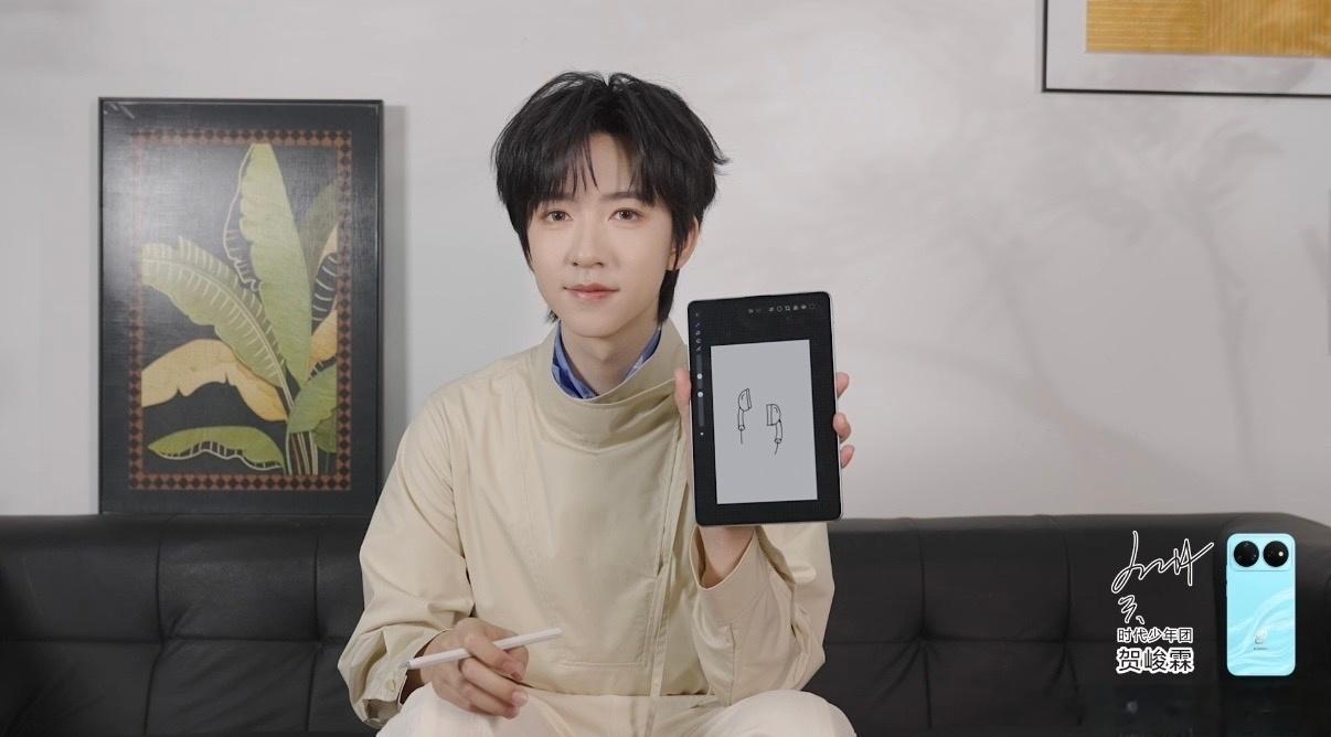 对华为手绘周边拒绝不了一点时代少年团手绘手机壳太戳我 晴空蓝的机身本来就清爽，再