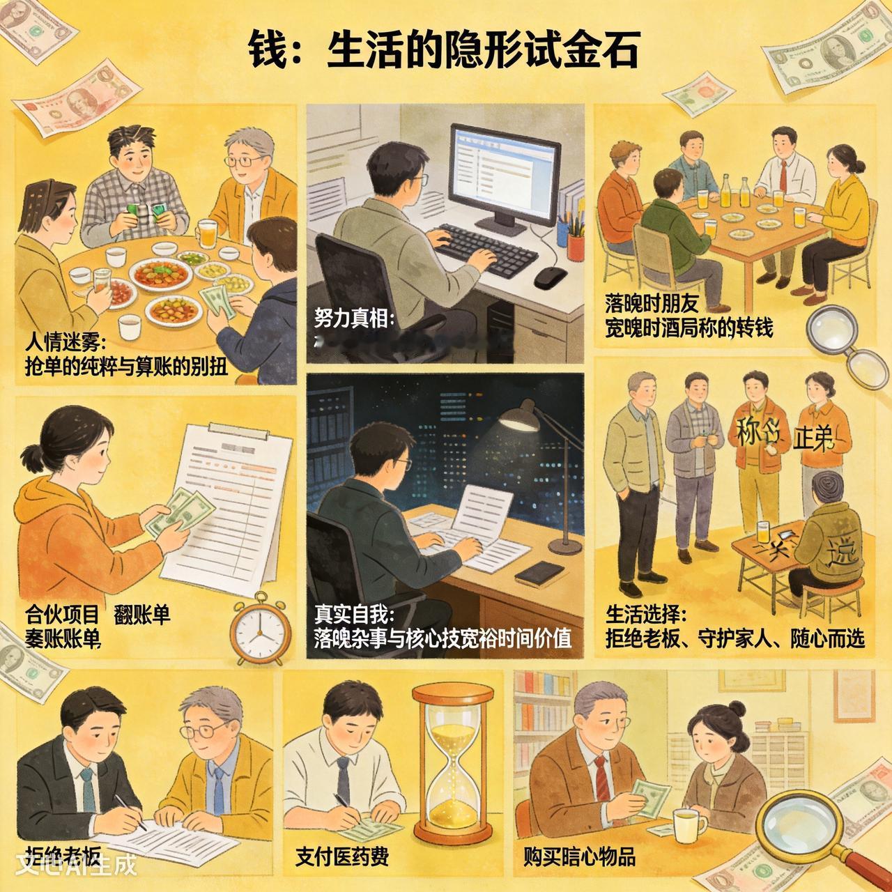 钱这东西，从来不是什么印着数字的薄纸片，更像个藏在生活缝隙里的“隐形试金石”，你