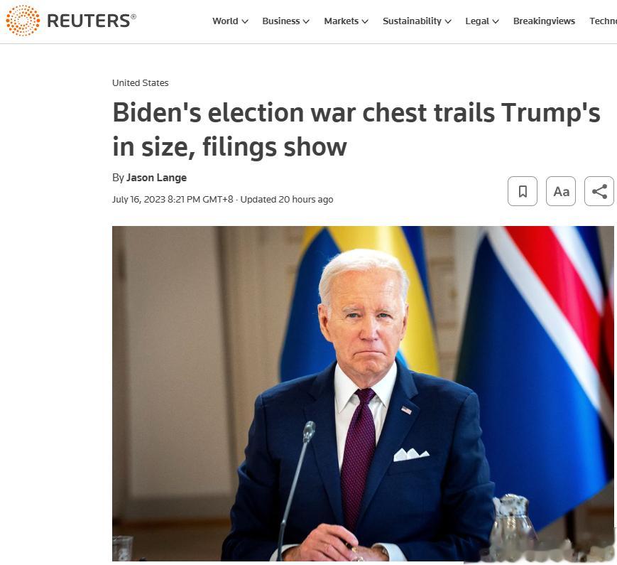 根据周六公布的财务披露，上个月乔·拜登总统的连任竞选结束时，银行存款约为 200