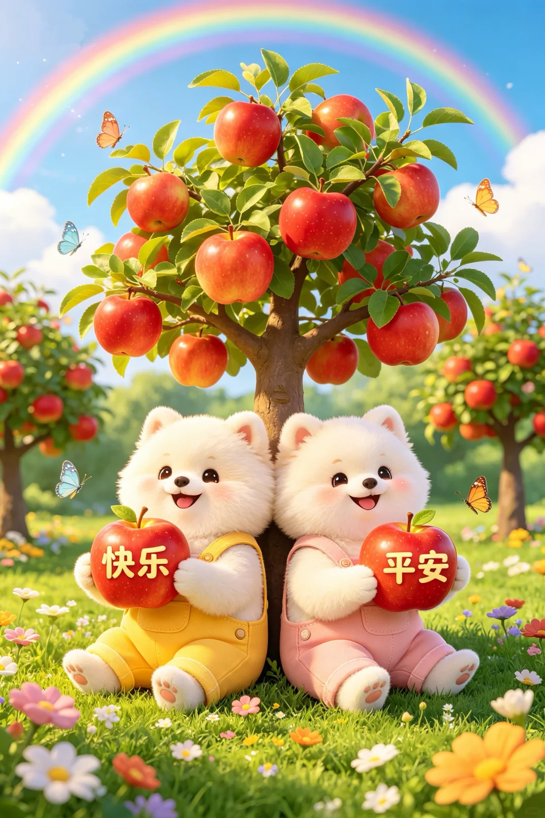 可爱小博美好运图片壁纸