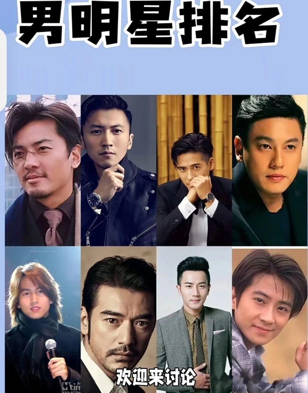 男演员排名，欢迎唠唠