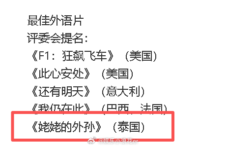姥姥的外孙提名金鸡奖姥姥的外孙提名金鸡奖最佳外语片 哇！ ​​​