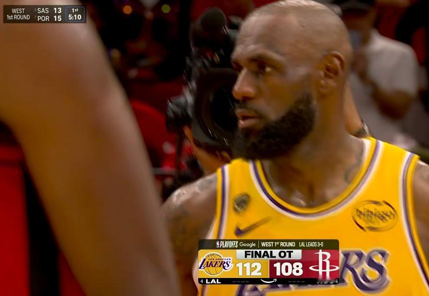 湖人赢下第三战，系列赛3-0领先火箭！斯玛特和詹姆斯燃尽了一次又一次，火箭的末节