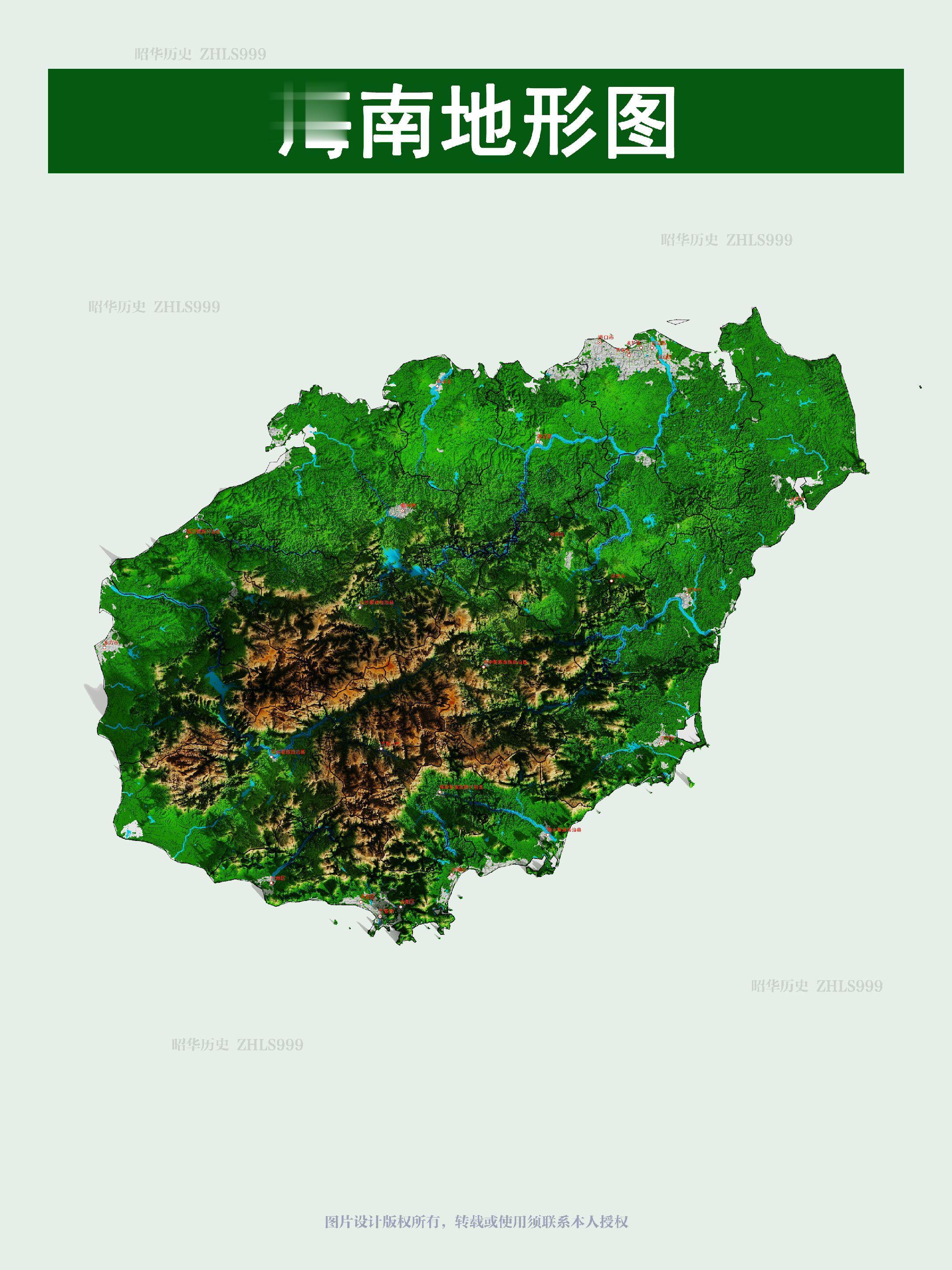 海南地形图。