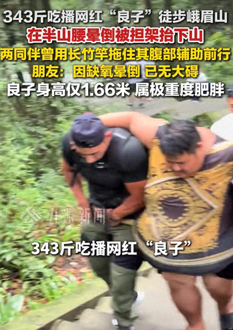 明知自己是极重度肥胖、身体藏着致命隐患，343斤网红良子偏要硬闯高海拔峨眉山徒步