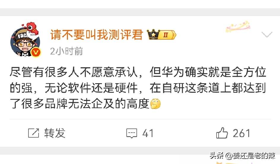 华为绝对是全方位的强大，无论是软件还是硬件，在自研和创新路上，没有哪家公司能够与