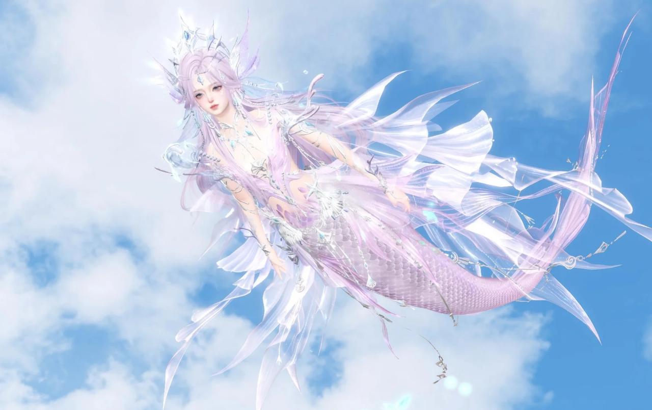 粉色人鱼公主太美啦！
倩女手游新版本 倩女灵光计划 倩女幽魂手游 倩女穿搭秀