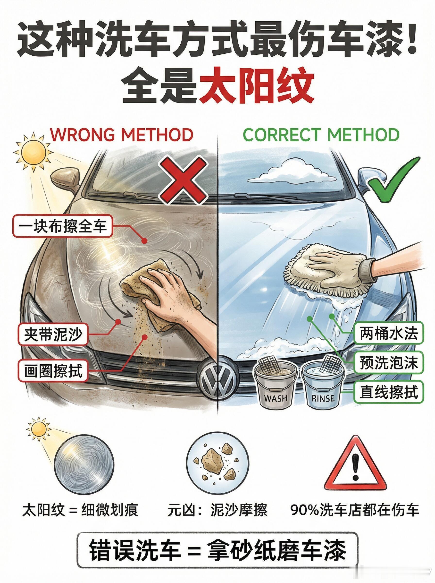 新车洗成大花脸？原来“太阳纹”是洗出来的？快看看你有没有这些习惯大v聊车 ​​​