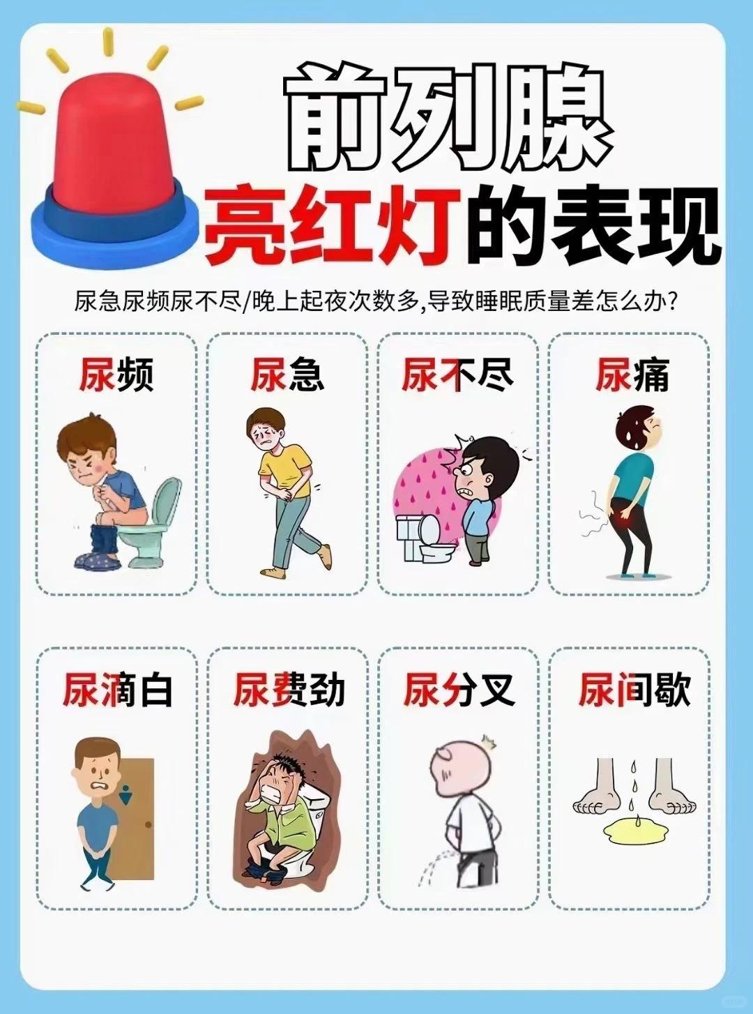 前列腺亮红灯的表现！