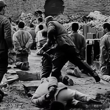 1937年，日军屠杀南京城中的国军俘虏时的老照片，现场简直惨不忍睹。
照片中的国