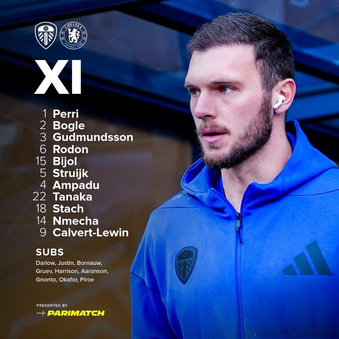 利兹联vs切尔西 首发阵容⬇️ 04:15开赛利兹联首发：1-佩利、15-比约尔