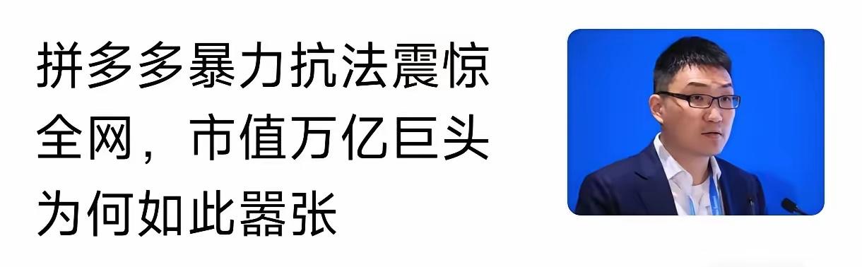 很多人还没真正看懂拼多多抗法这件事的本质，这根本不是单一企业的违规闹剧，而是大型