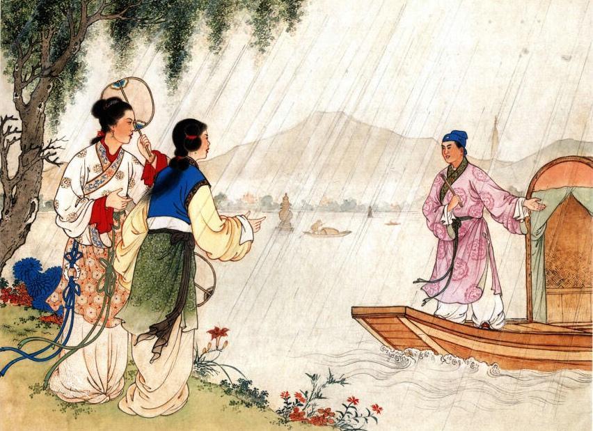 古代，有个小偷夜里趴在寡妇家屋梁上，想偷点银子，他看见一个老头推开了寡妇的门，走