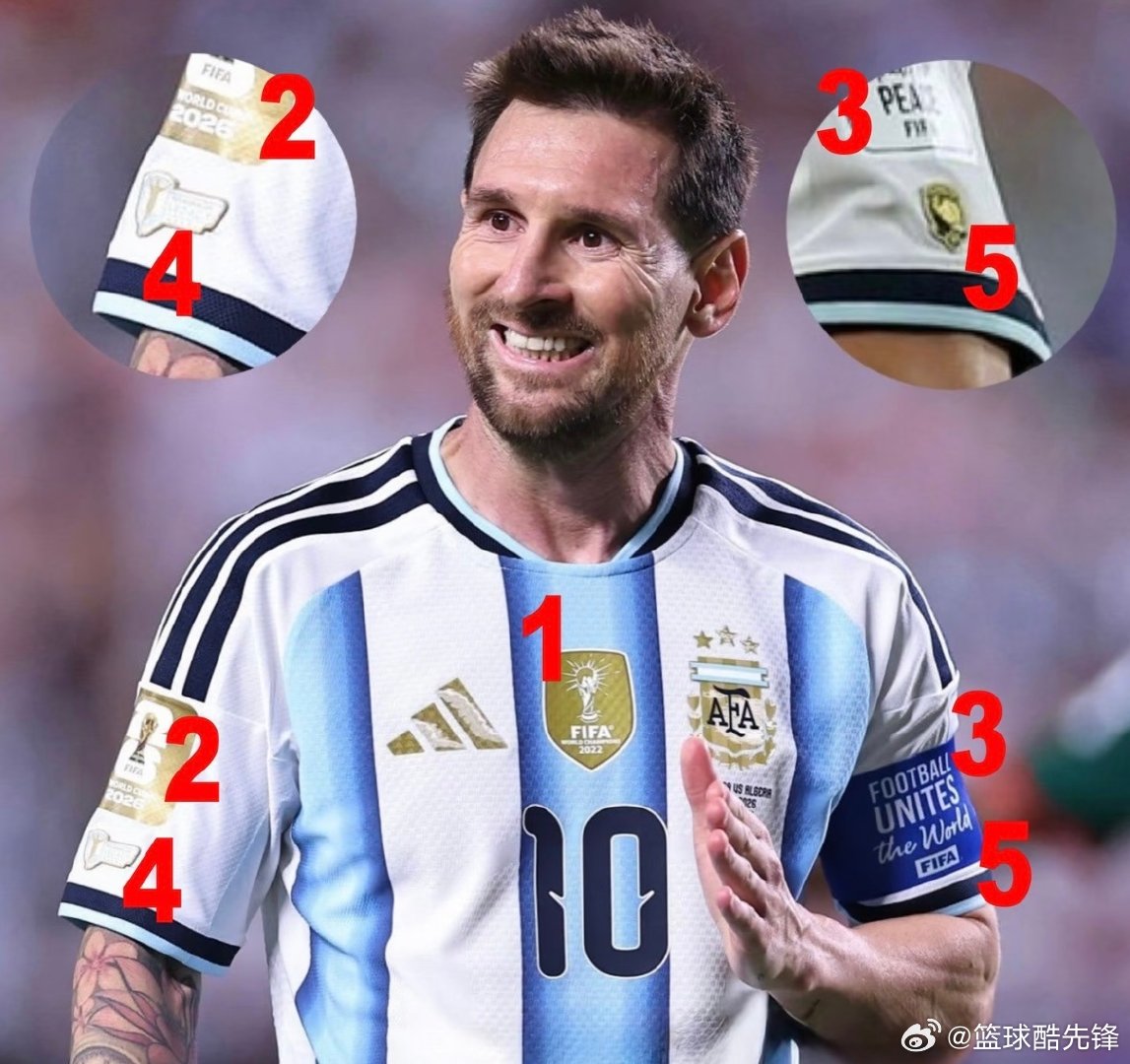 世界杯上补丁最多的球员 梅西球衣五处补丁FIFA专门为梅西的球衣补丁做了特批，这