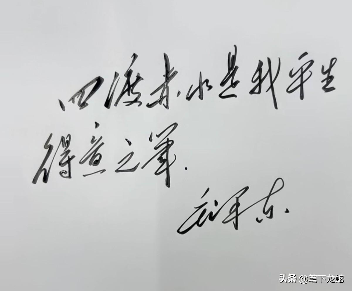 这幅毛体书法干净利索，清雅脱俗，自成一体，实属毛体佳作