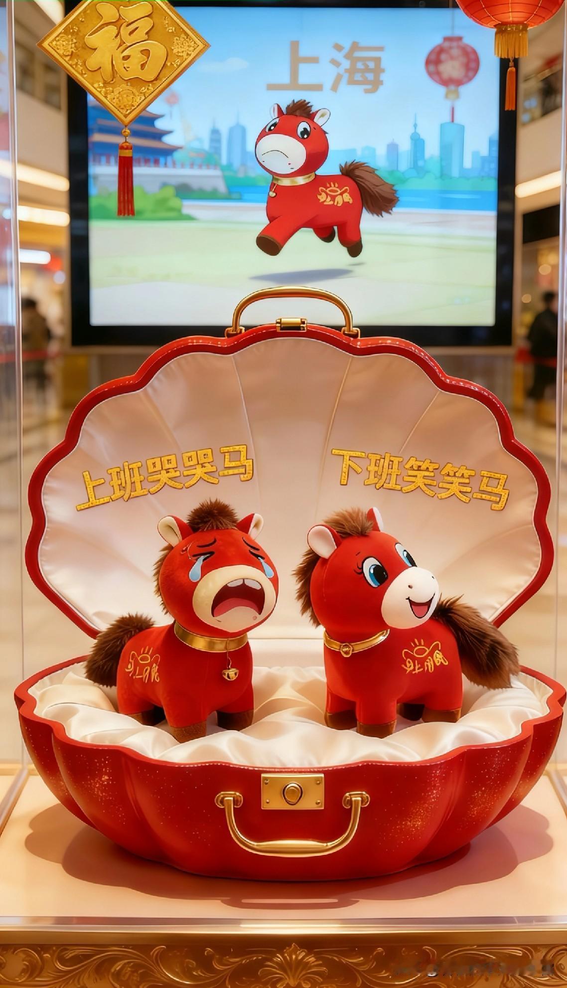 正版哭哭马笑笑马，哭哭马 生肖马公仔 萌趣毛绒马
哭哭马可爱小红马新年创意马年抱