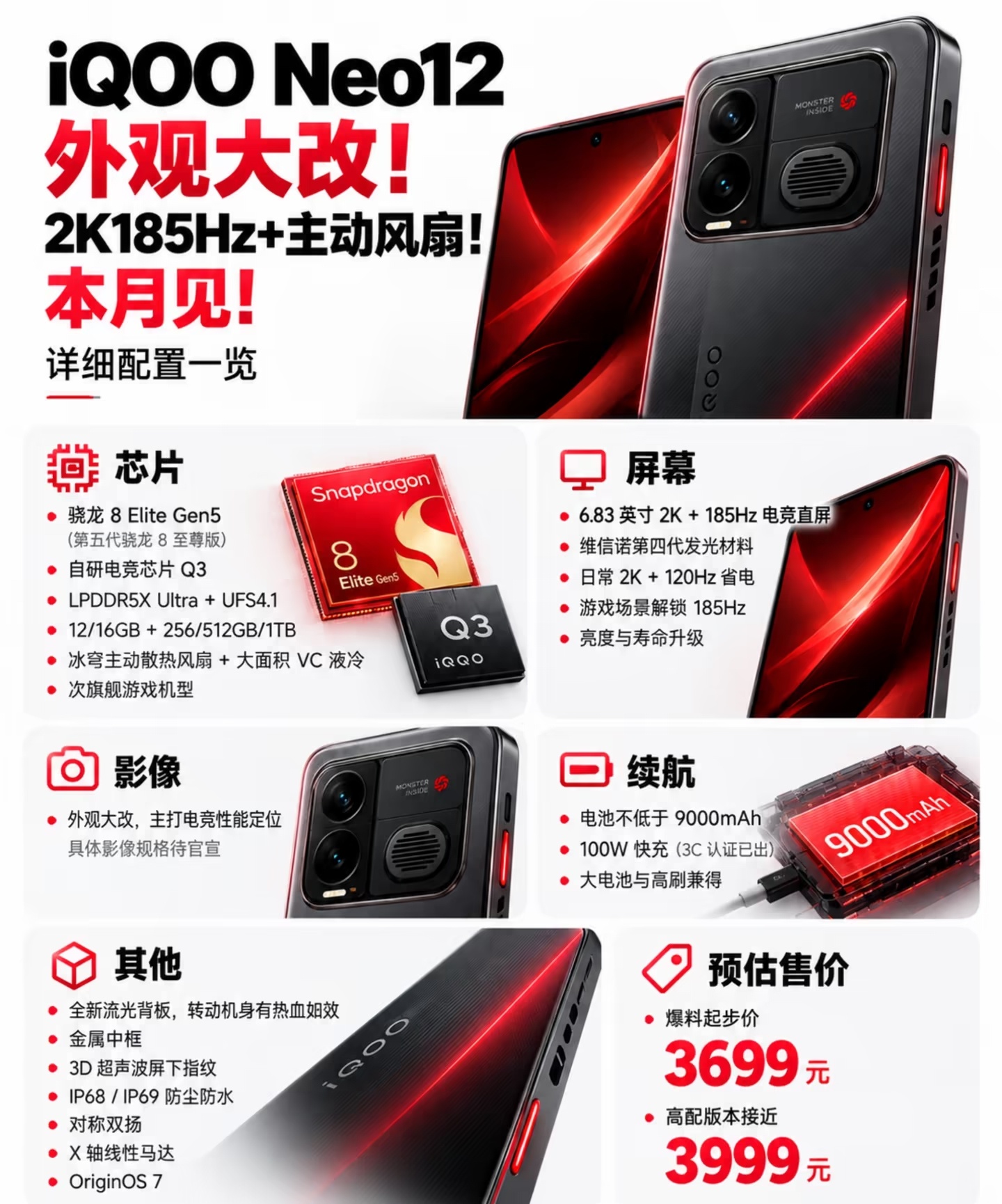 如果iQOO Neo12真伤上了2K185Hz屏幕加主动风扇，他将是年度性价比之
