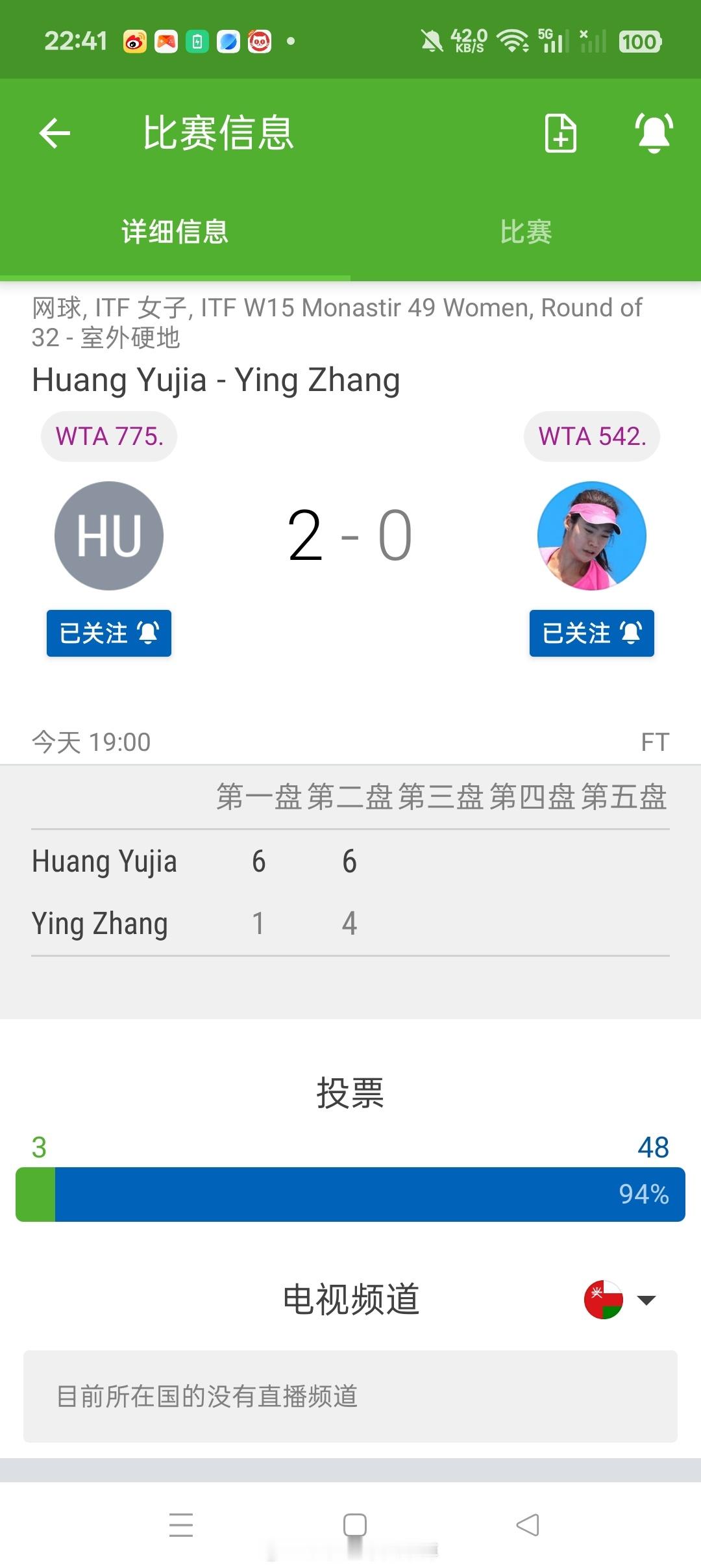 小花小草资讯小花小草资讯  【🇹🇳W15莫斯纳提尔】女单第一轮🇨🇳资格赛