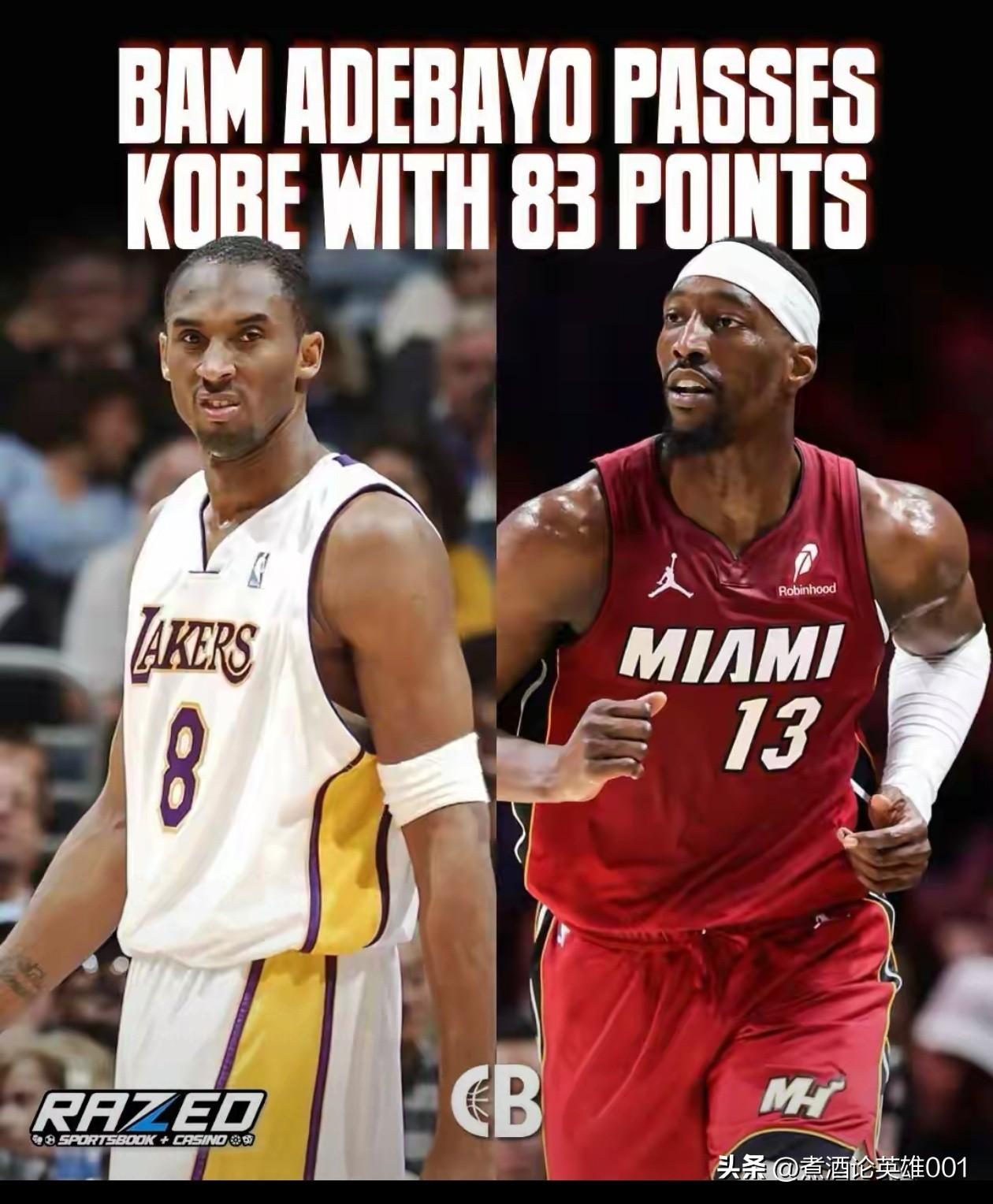 1、科比81分占全队66%，阿德83分占全队55%
2、湖人落后反超，第四节也一