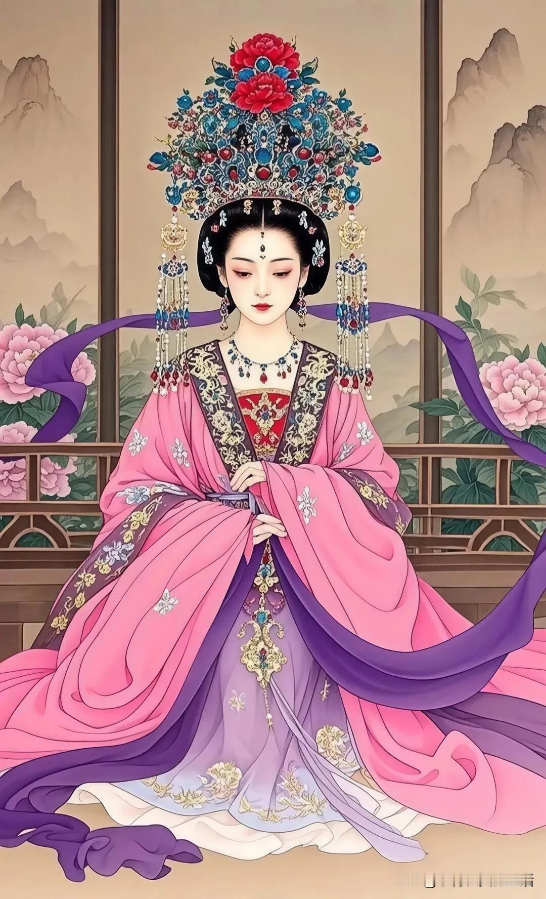 宫中美人，锦衣华裳。