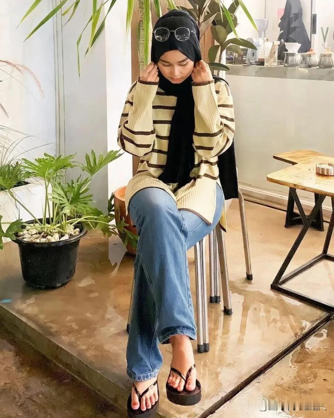 牛仔，凉拖，少女心