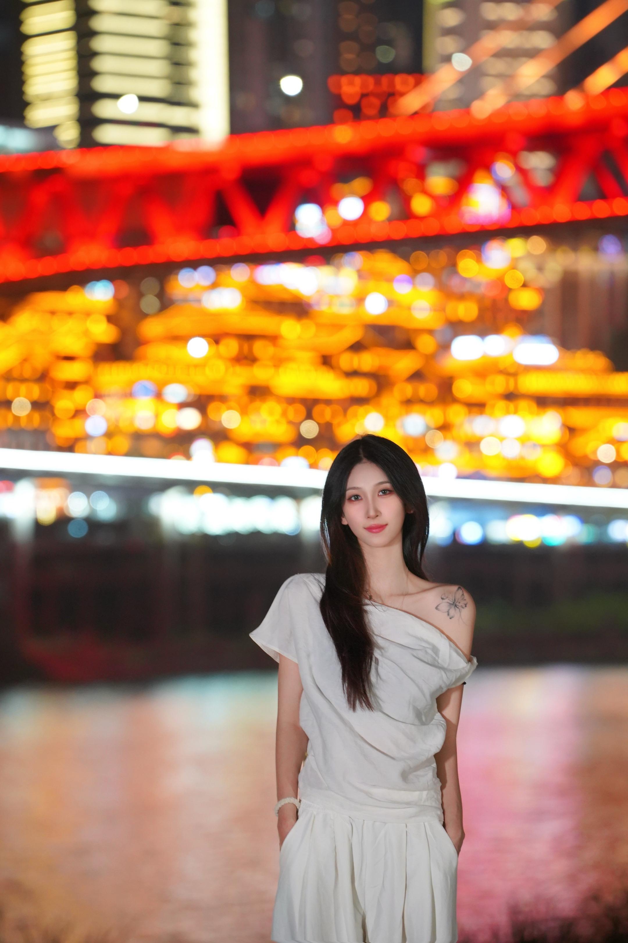 来沭河了，夜景好美