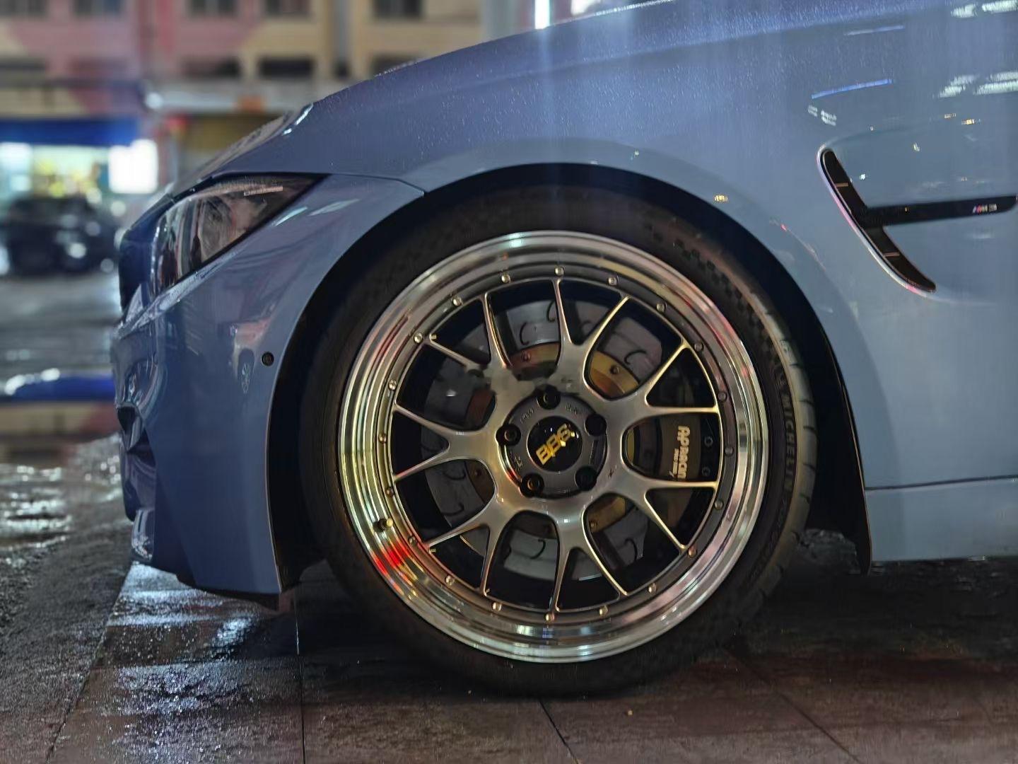 宝马M3换日本BBS LMR​20寸 完工案例！科吉动平衡 霍夫曼平衡块 ​​​