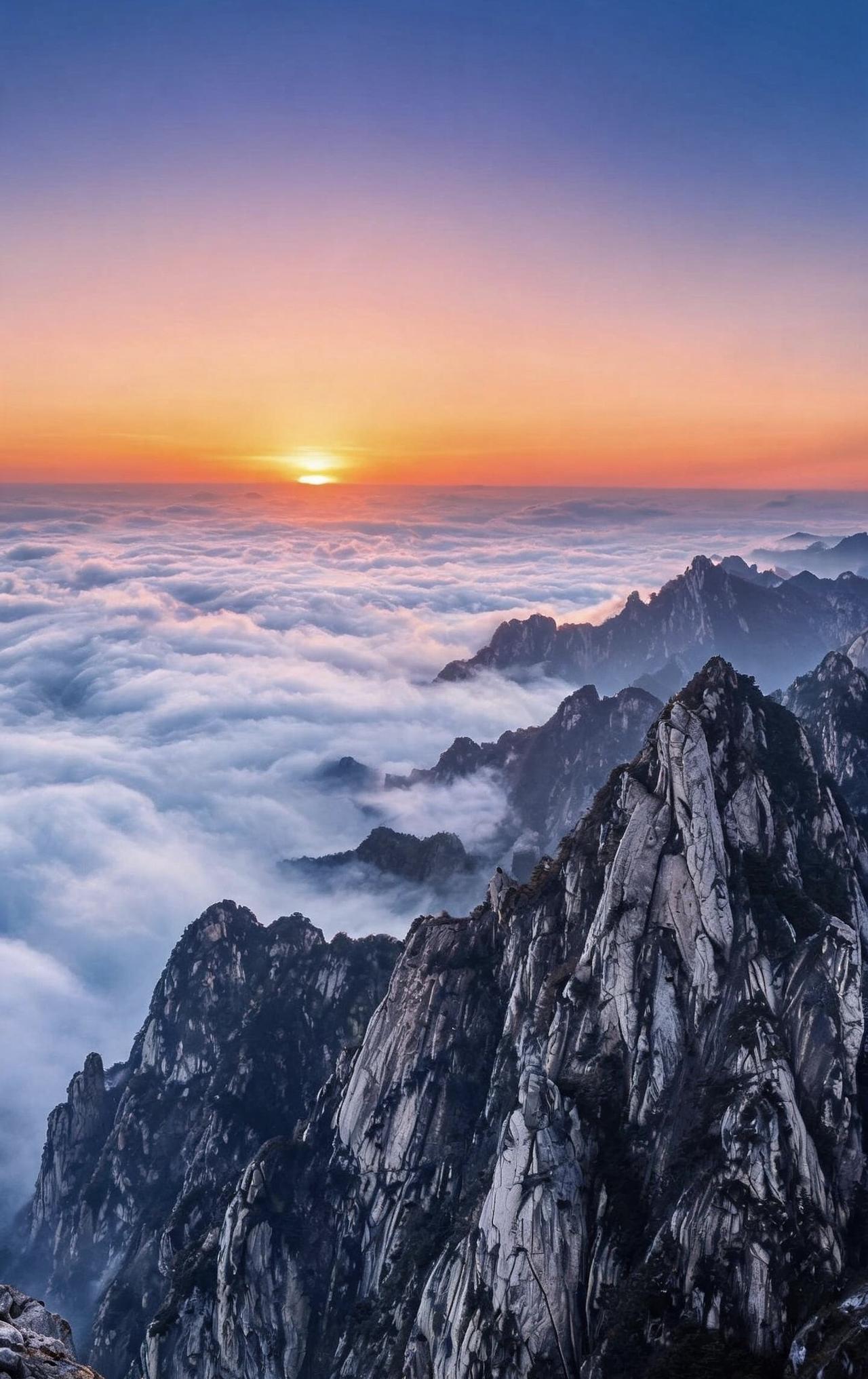 精美壁纸（829）🌈
📝华山的美，不单单是山势陡峭险峻。站在山上看，云海翻涌