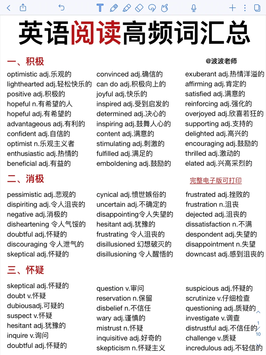 英语阅读高频词‼️背完我悟了！词汇量暴涨！