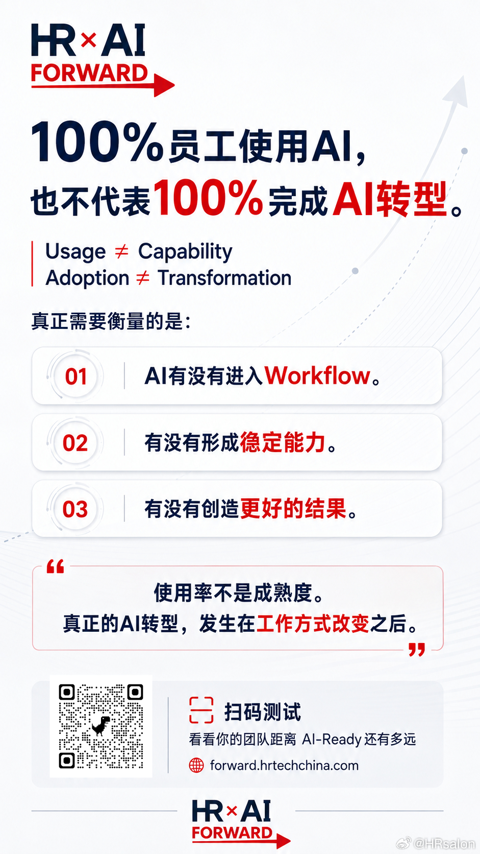 一家企业即使 100% 的员工都拥有 AI 账号，也不能证明它已经完成 AI 转