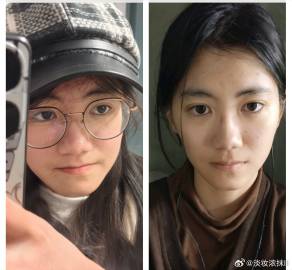 左 去年冬天 右 今年冬天<br />哈哈 有没有觉得我长开了 就是长...